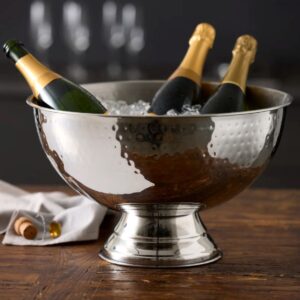 Funktion, Champagnekøler/bowle på fod i hamret stål Ø39,8