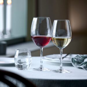 Lyngby glas, New Juvel sæt 18 dele, 6 stk. rød, 6 stk. hvid, 6 stk. vandglas